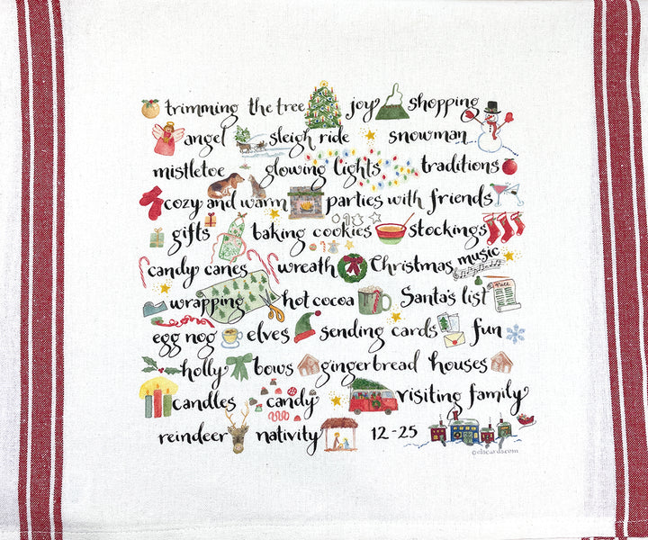 Simply Christmas tea towel