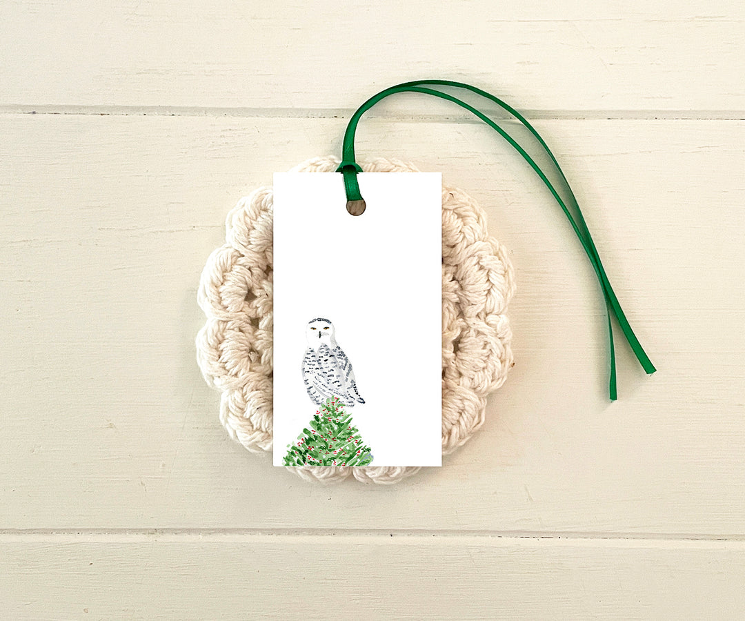 Snowy Owl Holiday Gift Tags