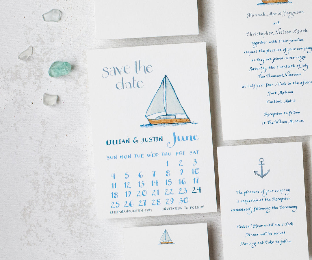 Summer Sailboat Save the Date