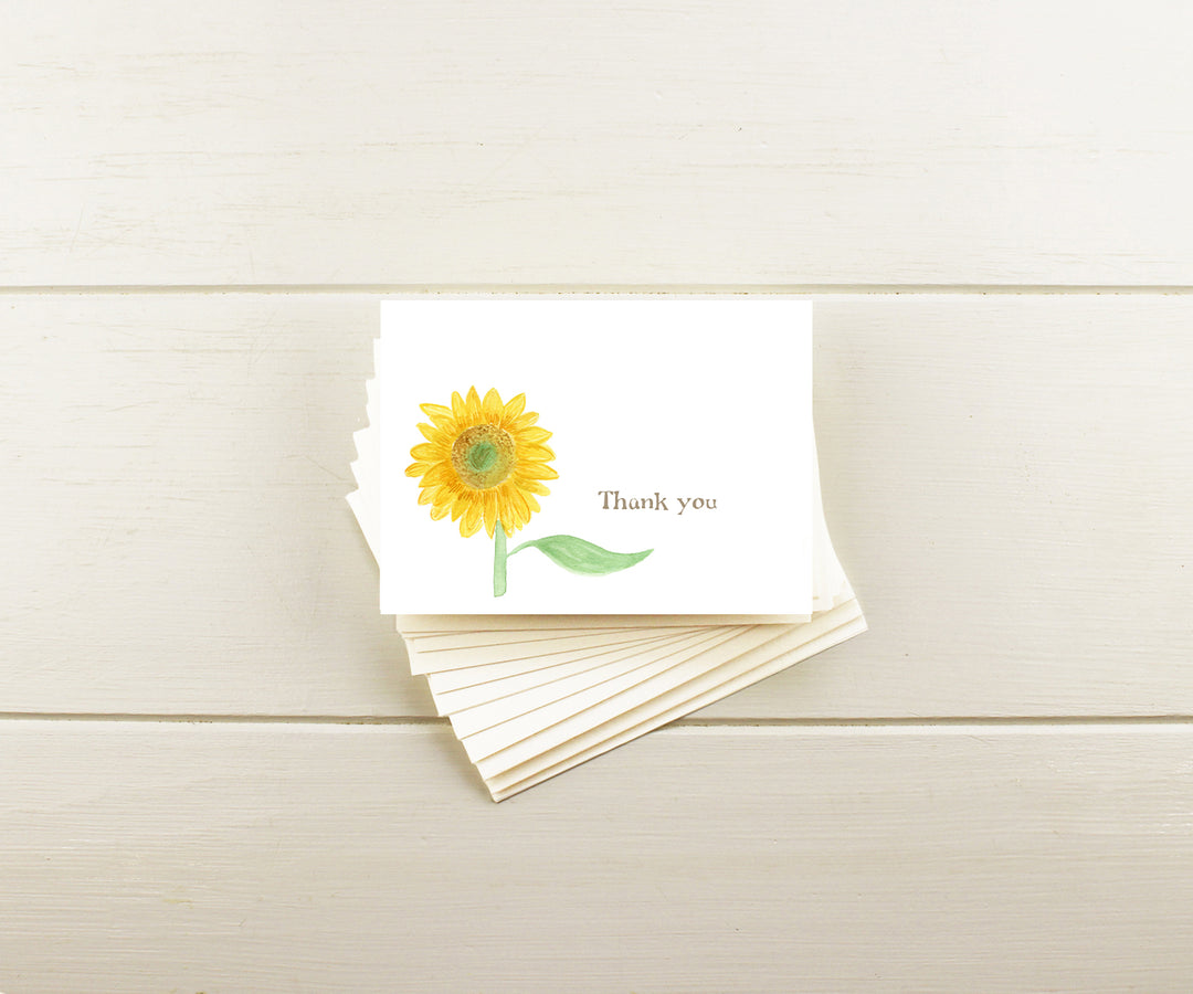 Sunflower Thank You Note Cards