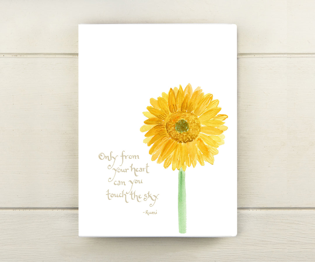 Sunflower Rumi Quote Card