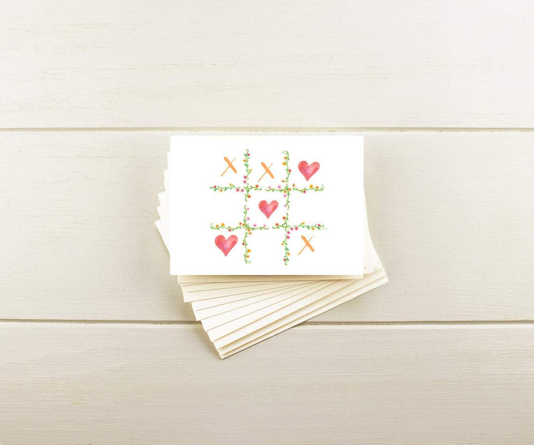 Tic Tac Toe Valentine Notecards