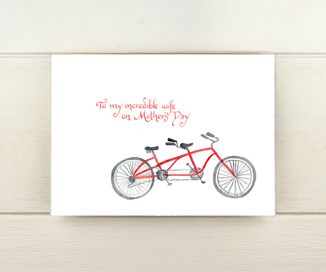 To my Wife Bike for 2 Mother's Day Card