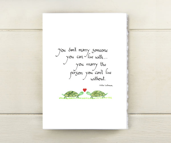 Turtles quote marriage card