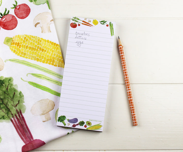 Veggie shopping list notepad