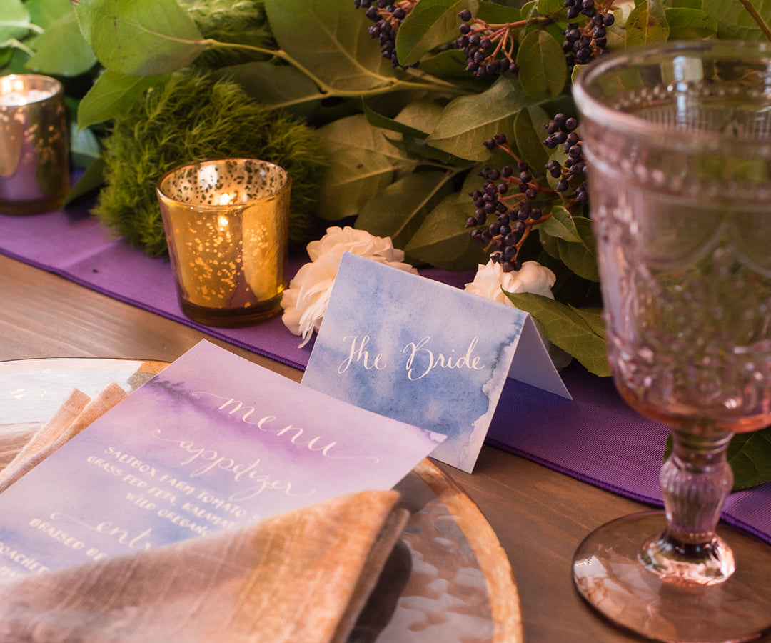 watercolor wash place card