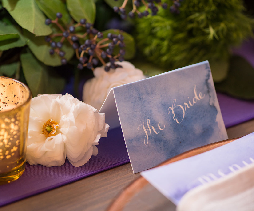 watercolor wash place card