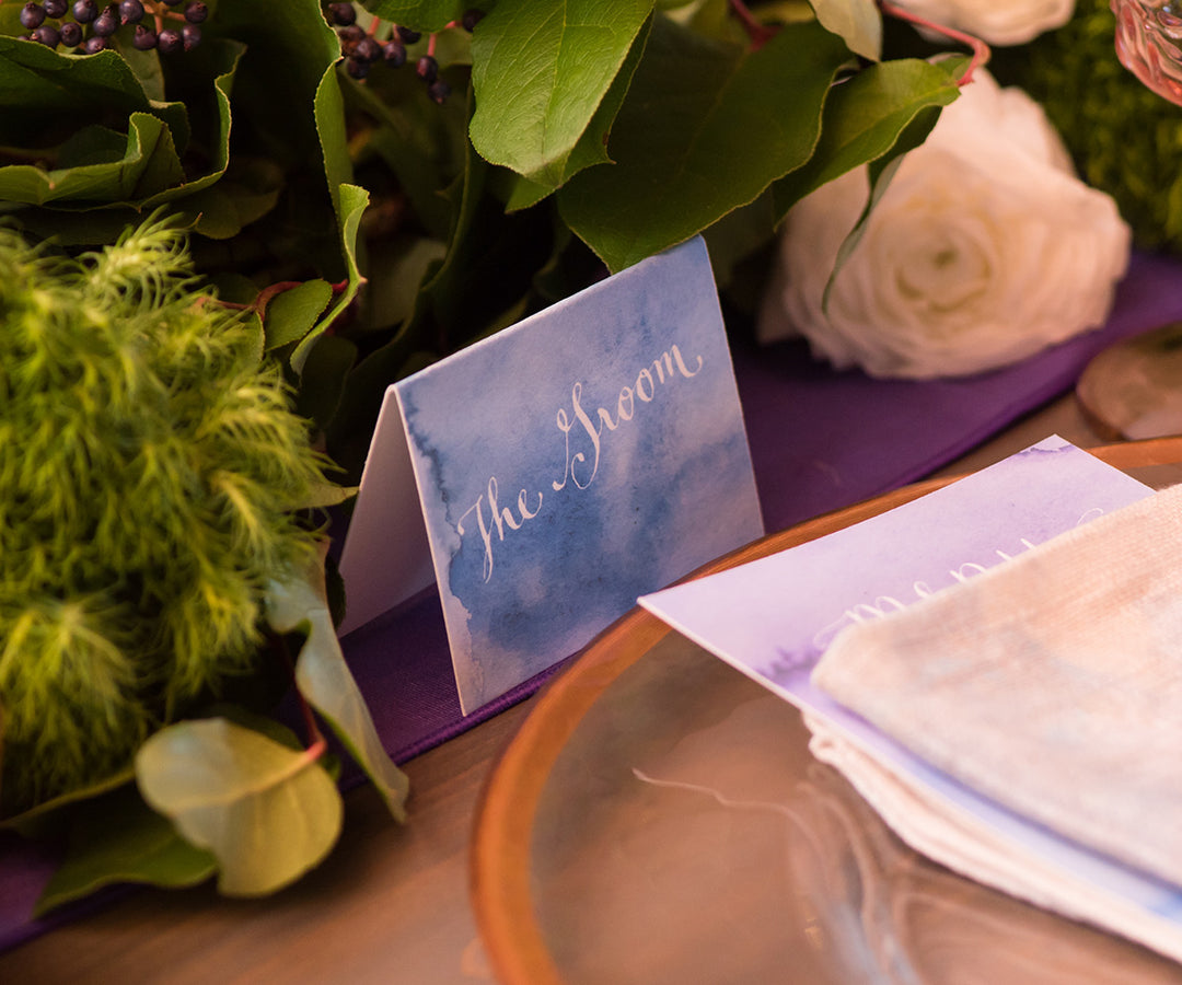 watercolor wash place card