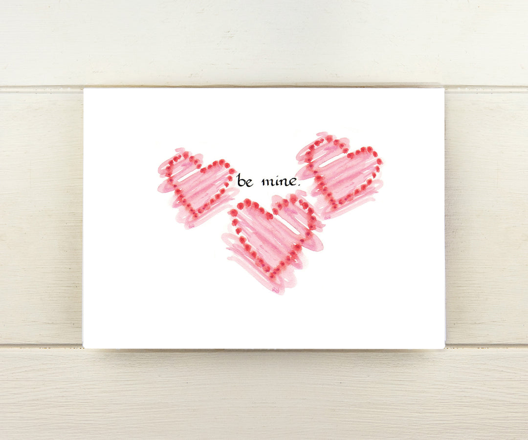 Watercolor Hearts Card