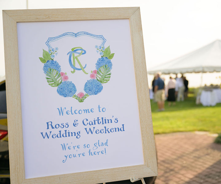 hydrangea crest welcome sign