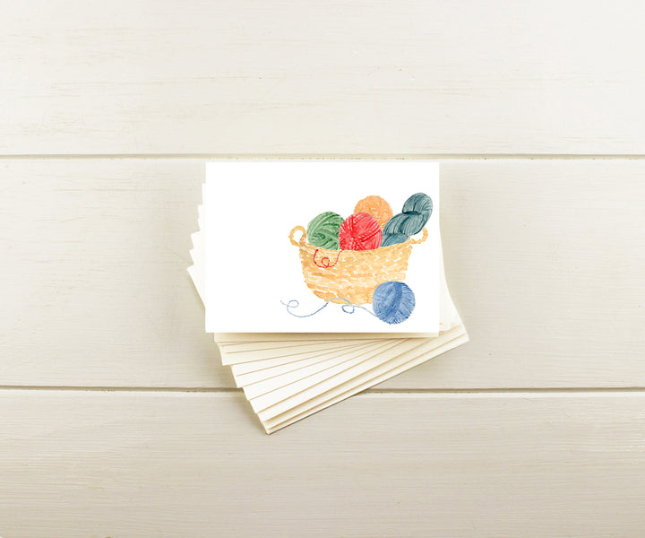 Yarn basket note cards