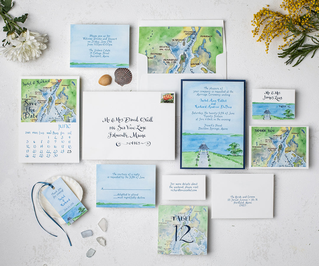 Bay View wedding invitation full suite