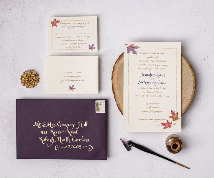 Maple Leaves Wedding Invitation