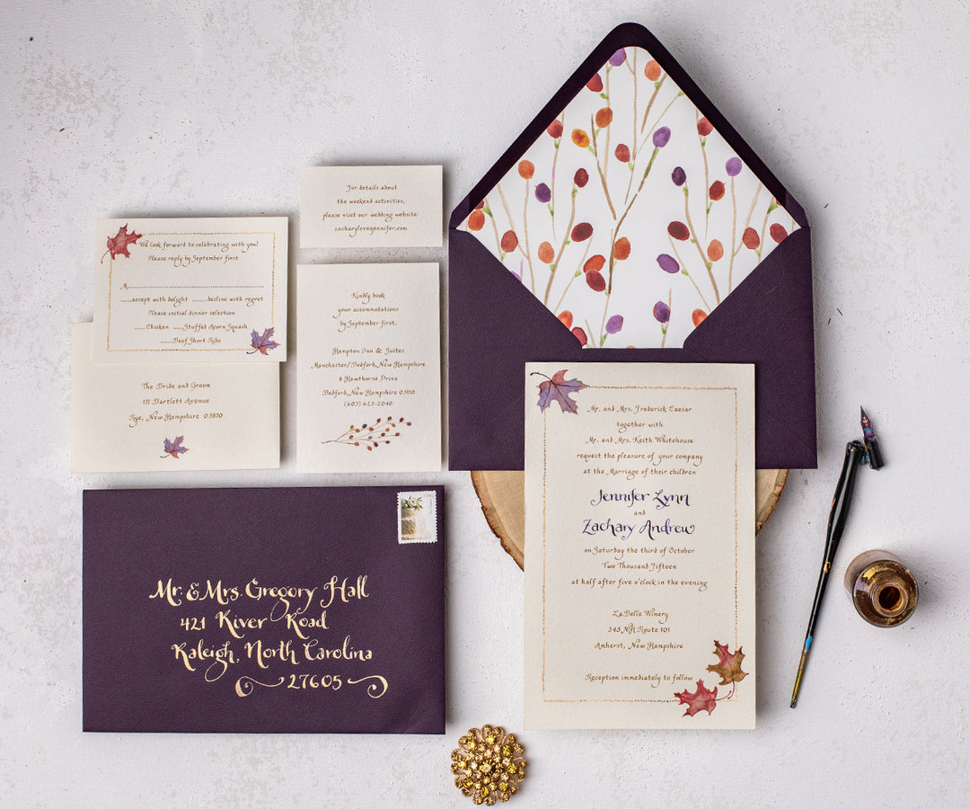 Maple Leaves Wedding Invitation