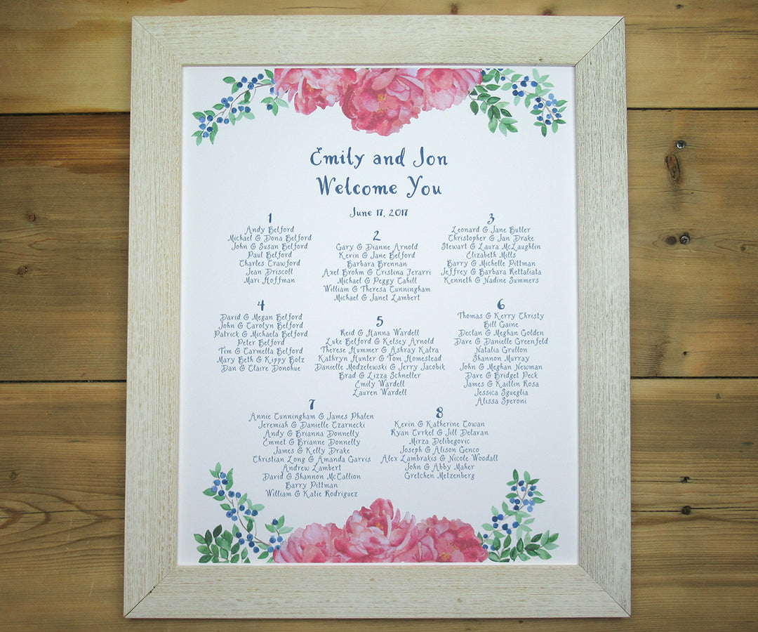 Peony Blueberry Seating chart