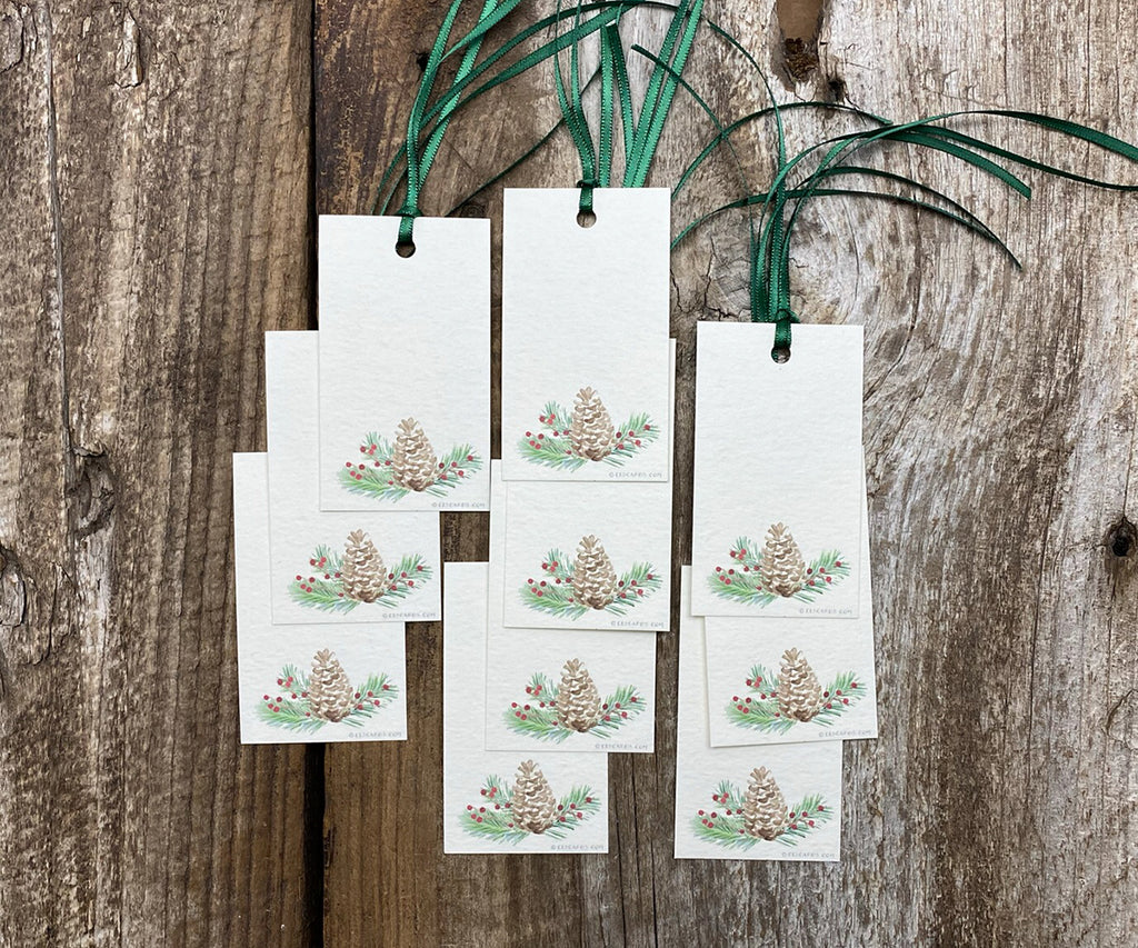 Personalized Holiday Crest Christmas Gift Tags
