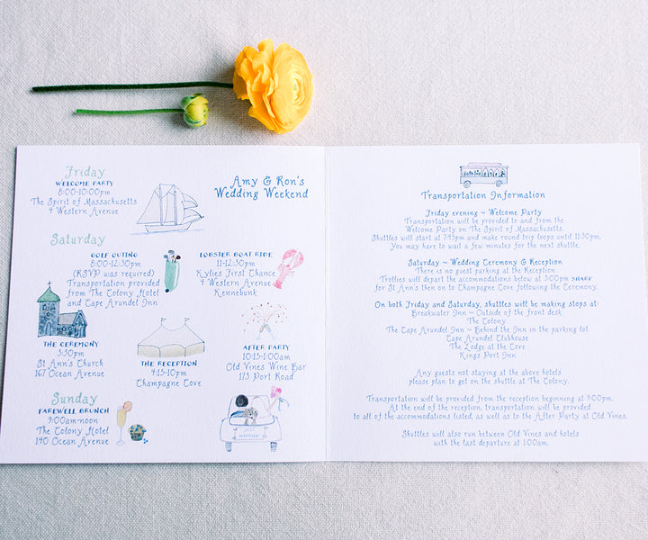 Kennebunkport wedding schedule of events