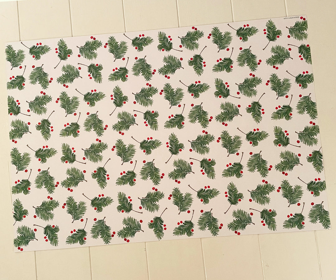 berries and boughs gift wrap