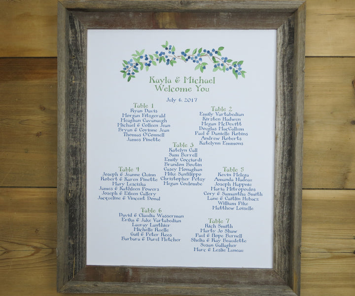 Wild Blueberries Seating Chart