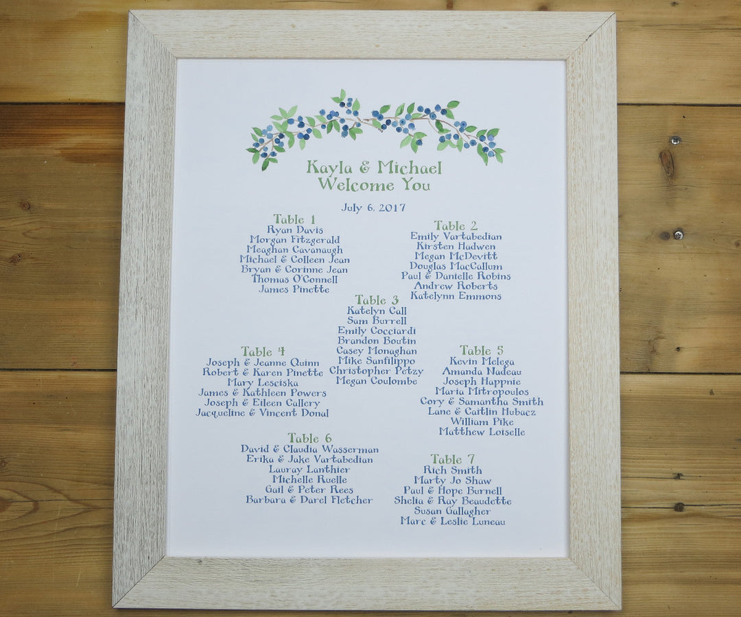 Wild Blueberries Seating Chart