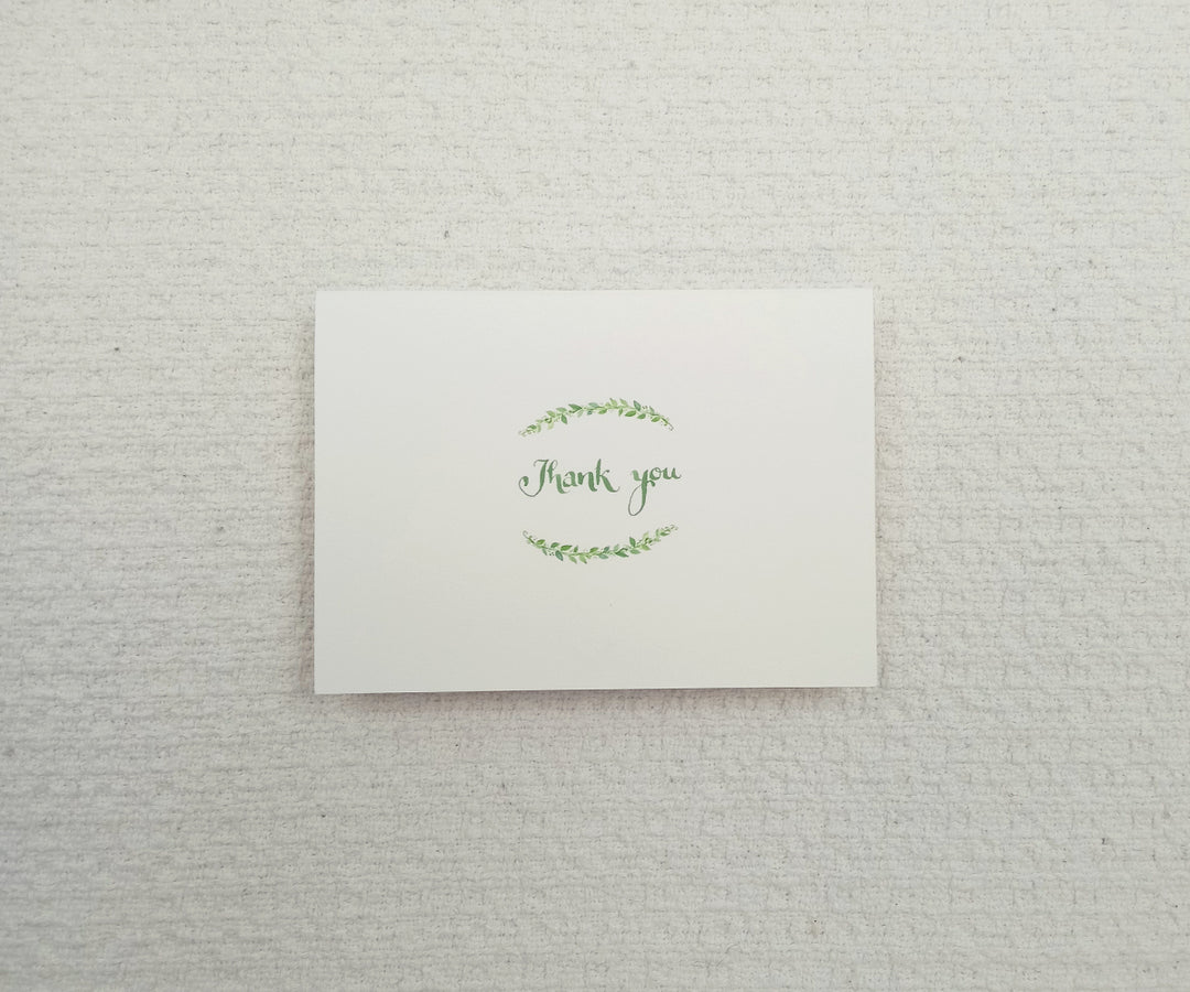 encircled with greens thank you note