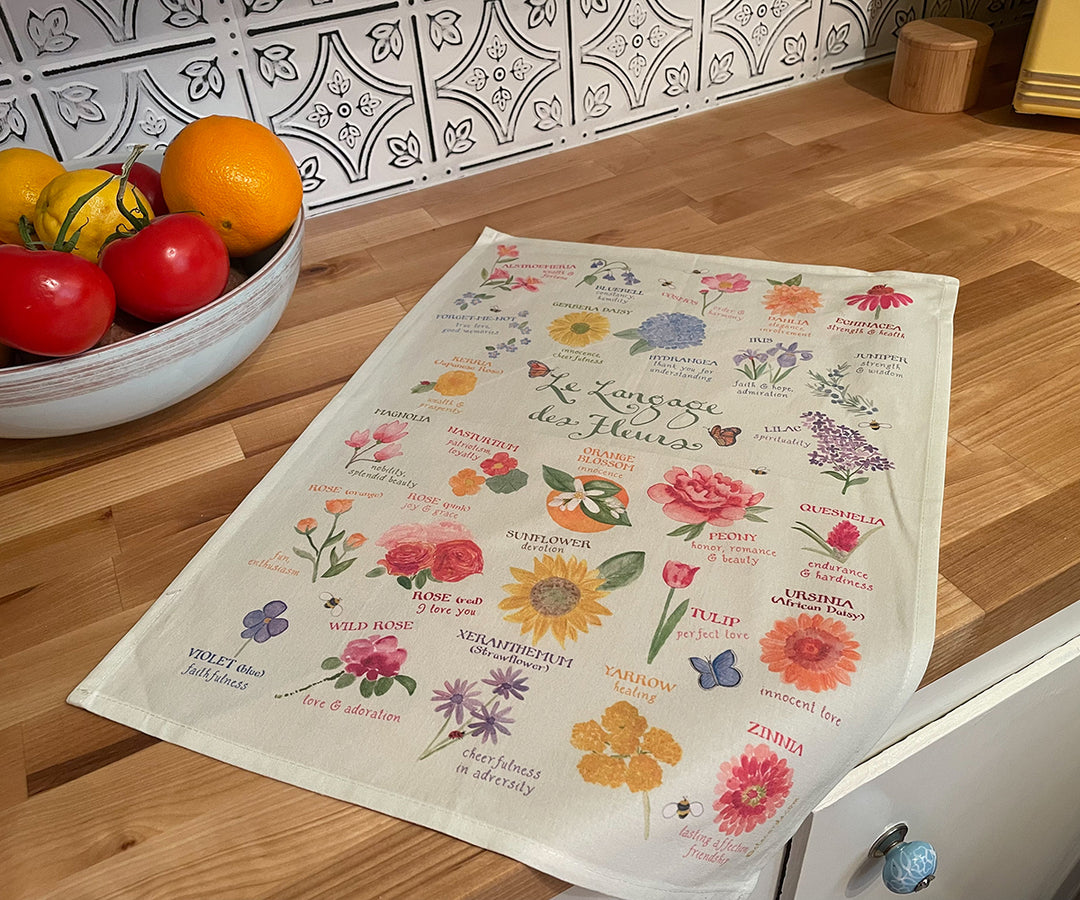 Le Langage des Fleurs Tea Towel