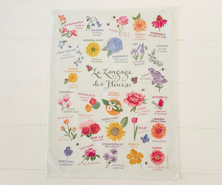 language of flowers towel on white