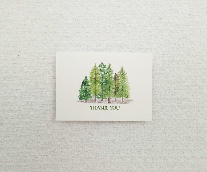 forest pines thank you note