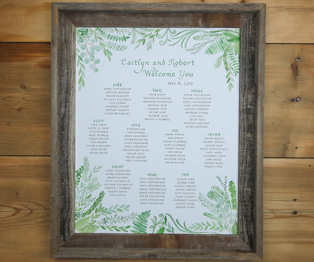 Greenery Seating Chart