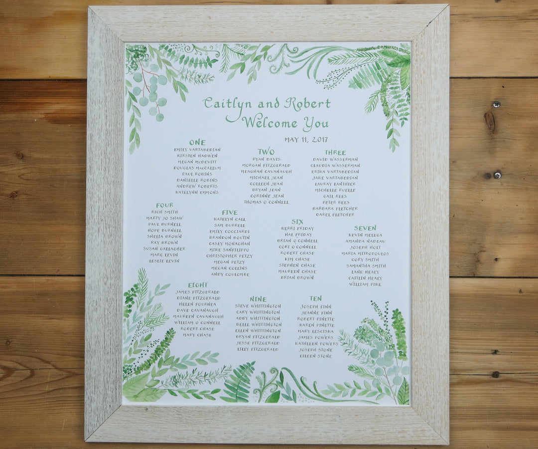 Greenery Seating Chart