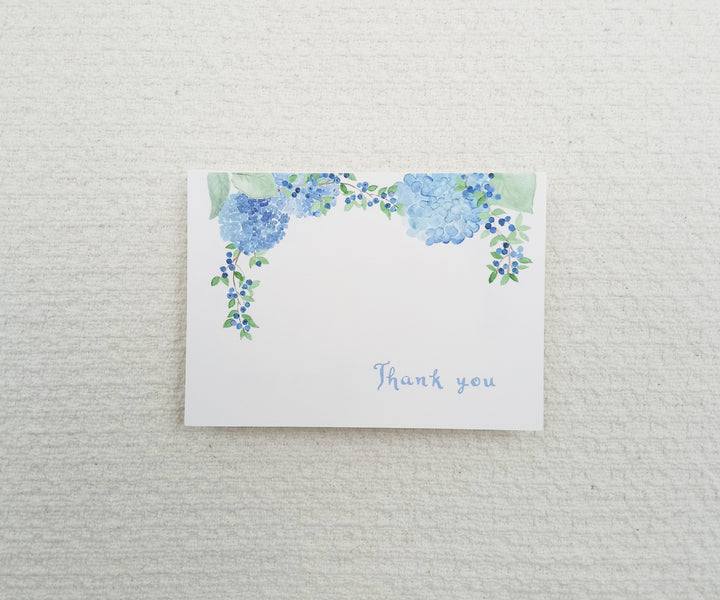 Hydrangea & Blueberries Thank You Notes