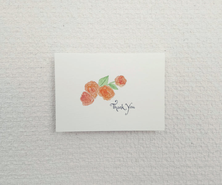 Orange Spray Roses Thank You Notes