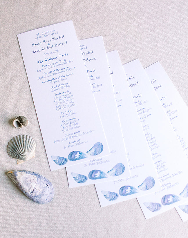 Shelter Island, NY wedding mussel shell program