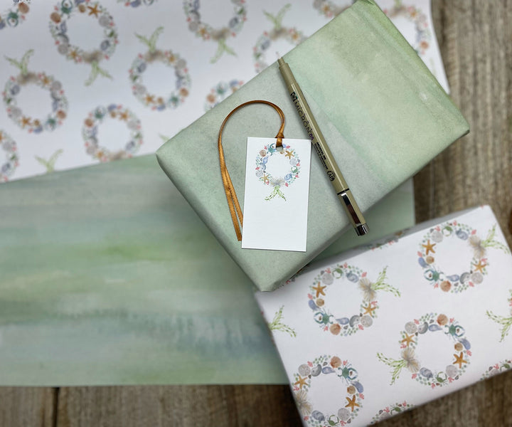 Sea Wreath 2-Sided Gift Wrap